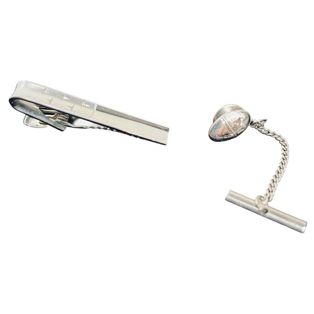 Speidel Silver Tone Tie Bar And Tie Tack (6131)